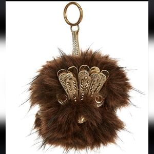 Kurt Geiger NWT Brown Puffy Raven Bag Charm/Keychain W/Dustbag RARE